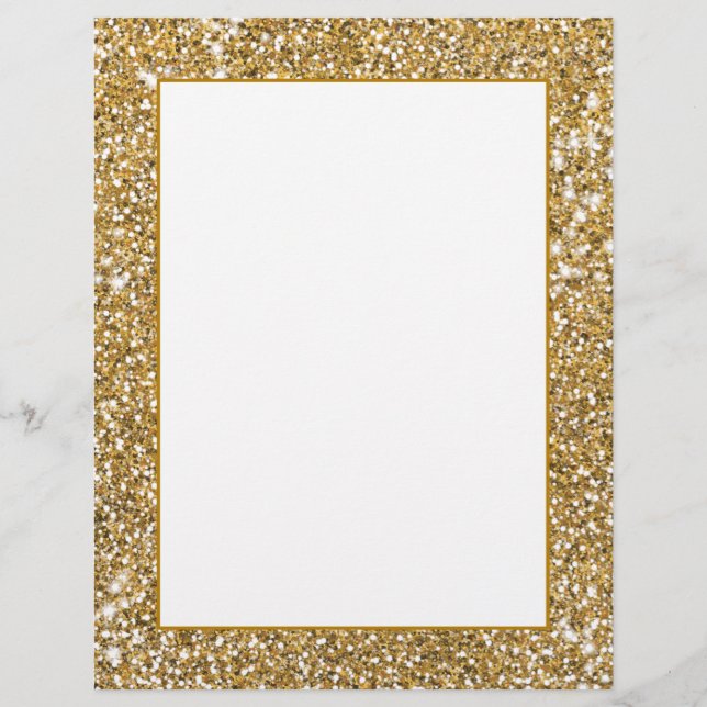 Imitate Golden Yellow Glitzer Texture Look Grafik Briefbogen (Vorderseite)