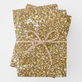 Imitate Golden Yellow Glitzer Texture Look Grafik Geschenkpapier Set (Beispiel)