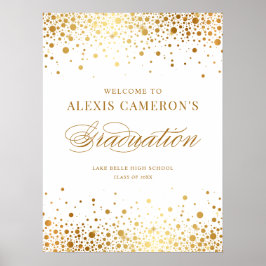 Imitate Goldene Foil Confetti Graduierungsparty Wi Poster