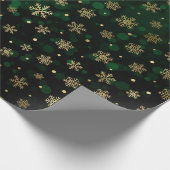 Imitate Goldene Foil Winter Schneeflocken & grüner Geschenkpapier (Ecke)