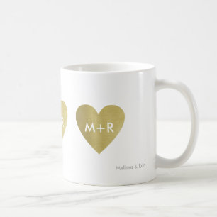 Imitate goldene Liebe Herz, ein romantisches Valen Kaffeetasse