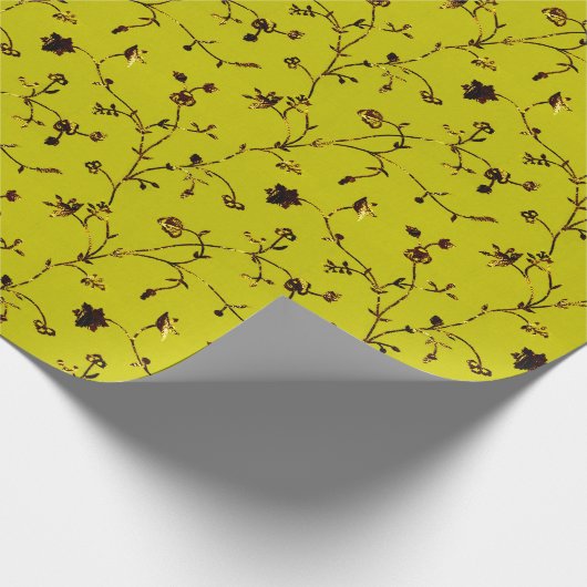Imitate Goldenen Fell Blumenstrauch Blume Geschenkpapier (Ecke)