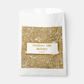 Imitate Goldener gelber Glitzer Textur & Benutzerd Geschenktütchen (Vorderseite)