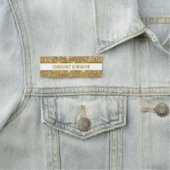 Imitate Goldener gelber Glitzer Textur & Benutzerd Namensschild (Beispiel)