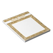 Imitate Goldener gelber Glitzer Textur & Benutzerd Notizblock (angewinkelt)