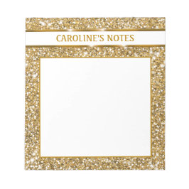 Imitate Goldener gelber Glitzer Textur & Benutzerd Notizblock