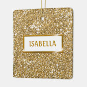 Imitate Goldener gelber Glitzer Textur mit Namen Keramikornament (Links)