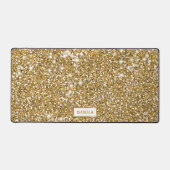 Imitate Goldener gelber Glitzer Textur mit Namen Schreibtischunterlage (Vorderseite)