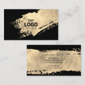 Imitate goldenes Farbenlogo auf schwarz Visitenkarte (Vorne/Hinten)