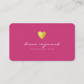 Imitate Goldenes Herz in fuchsienrosa feminin pro Visitenkarte (Vorderseite)