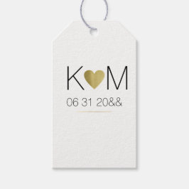 Imitate goldenes Herz mit einigen Initialen, einfa Geschenkanhänger