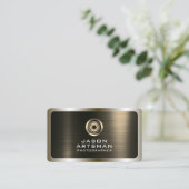 Imitate goldenes Metallgewebe Logo Visitenkarte (Stehend Vorderseite)