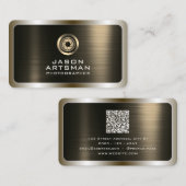 Imitate goldenes Metallgewebe Logo Visitenkarte (Vorne/Hinten)