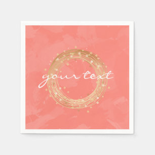 Imitate, goldfarben, rosa Pinselstriche Serviette
