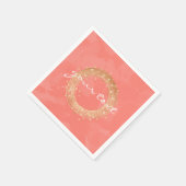 Imitate, goldfarben, rosa Pinselstriche Serviette (Ecke)