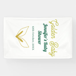 Imitate goldfarbene grüne Walddusche verzauberte B Banner