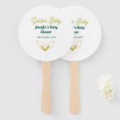 Imitate goldfarbene grüne Walddusche verzauberte B Fächer (Vorne und Hinten)