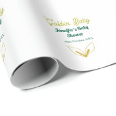 Imitate goldfarbene grüne Walddusche verzauberte B Geschenkpapier (Rolleneckpunkt)