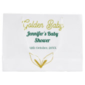 Imitate goldfarbene grüne Walddusche verzauberte B Große Geschenktüte (Rückseite)