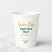 Imitate goldfarbene grüne Walddusche verzauberte B Pappbecher (Rückseite)