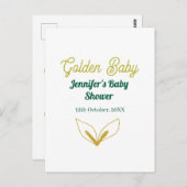 Imitate goldfarbene grüne Walddusche verzauberte B Postkarte (Vorne/Hinten)