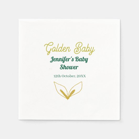 Imitate goldfarbene grüne Walddusche verzauberte B Serviette (Vorderseite)