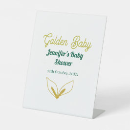 Imitate goldfarbene grüne Walddusche verzauberte B Sockelschild