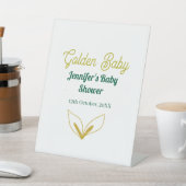 Imitate goldfarbene grüne Walddusche verzauberte B Sockelschild (In SItu)