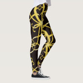 Imitate goldfarbener abstrakter Buchstabe A, schwa Leggings (Rechts)