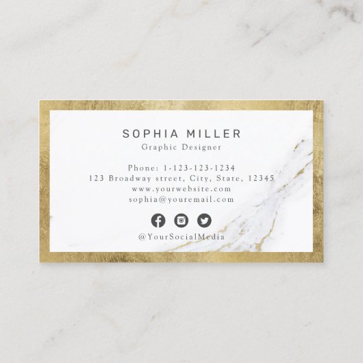 Imitate goldfarbenes Firmenlogo beruflich Visitenkarte (Rückseite)