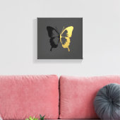 Imitate Goldfokus und Schwarzer Schmetterling Leinwanddruck (Insitu (Wohnzimmer))
