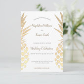Imitate Goldfolie Ananas Hochzeit Einladung (Stehend Vorderseite)