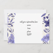 IMITATE Goldfolie auf indigoblaue Blume Einladung (Rückseite)