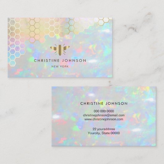 Imitate Goldfolie auf opalem Edelstein Visitenkarte (Vorne/Hinten)