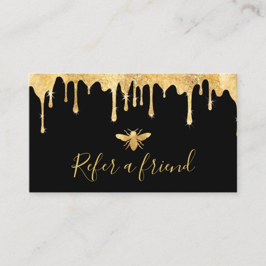 Imitate Goldfolie auf schwarzer Referenzkarte Visitenkarte (Vorderseite)