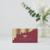 Imitate Goldfolie bedeckt dunkelrot Visitenkarte (Stehend Vorderseite)