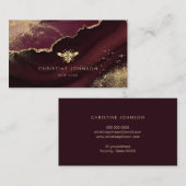 Imitate Goldfolie bestechen durch Bordeaux Visitenkarte (Vorne/Hinten)