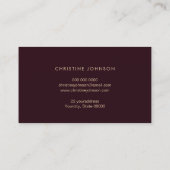 Imitate Goldfolie bestechen durch Bordeaux Visitenkarte (Rückseite)