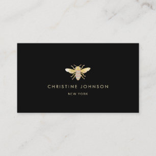 Imitate Goldfolie Bienenschmuck Logo Visitenkarte