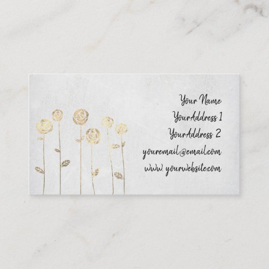 Imitate Goldfolie Blume Visitenkarte (Rückseite)