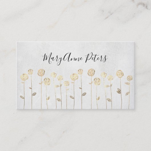 Imitate Goldfolie Blume Visitenkarte (Vorderseite)