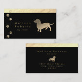IMITATE Goldfolie Dackel Hund Silhouette Visitenkarte (Vorne/Hinten)