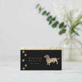IMITATE Goldfolie Dackel Hund Silhouette Visitenkarte (Stehend Vorderseite)