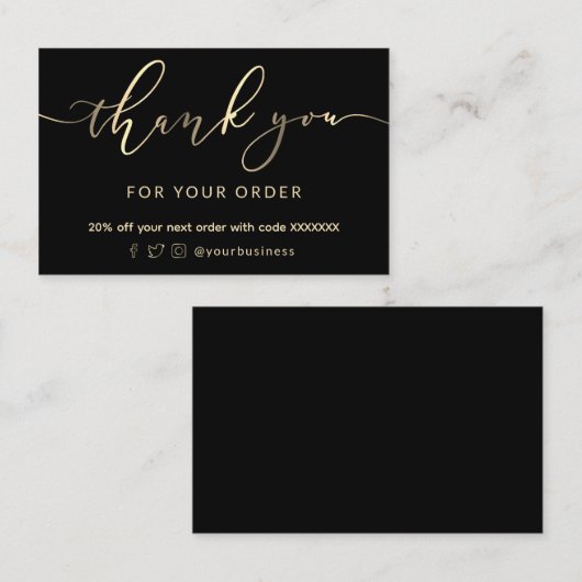 Imitate Goldfolie Danke Karte (Vorne/Hinten)