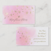 Imitate Goldfolie fliegend Lüstern auf rosa Splash Visitenkarte (Vorne/Hinten)