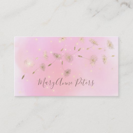 Imitate Goldfolie fliegend Lüstern auf rosa Splash Visitenkarte (Vorderseite)