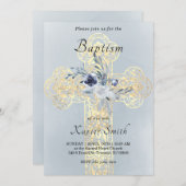 Imitate Goldfolie Heilige Kreuzkatholische Taufe Einladung (Vorne/Hinten)