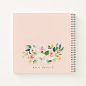 Imitate Goldfolie Hübscher Blumenbrief A Monogramm Notizblock (Rückseite)