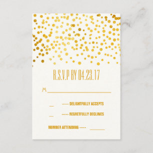 Imitate Goldfolie Konfetti Hochzeit RSVP-Karten RSVP Karte