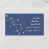 Imitate Goldfolie leuchtet auf blauem Hintergrund Visitenkarte (Rückseite)